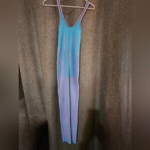 Blue and Purple Work Out Bodysuit